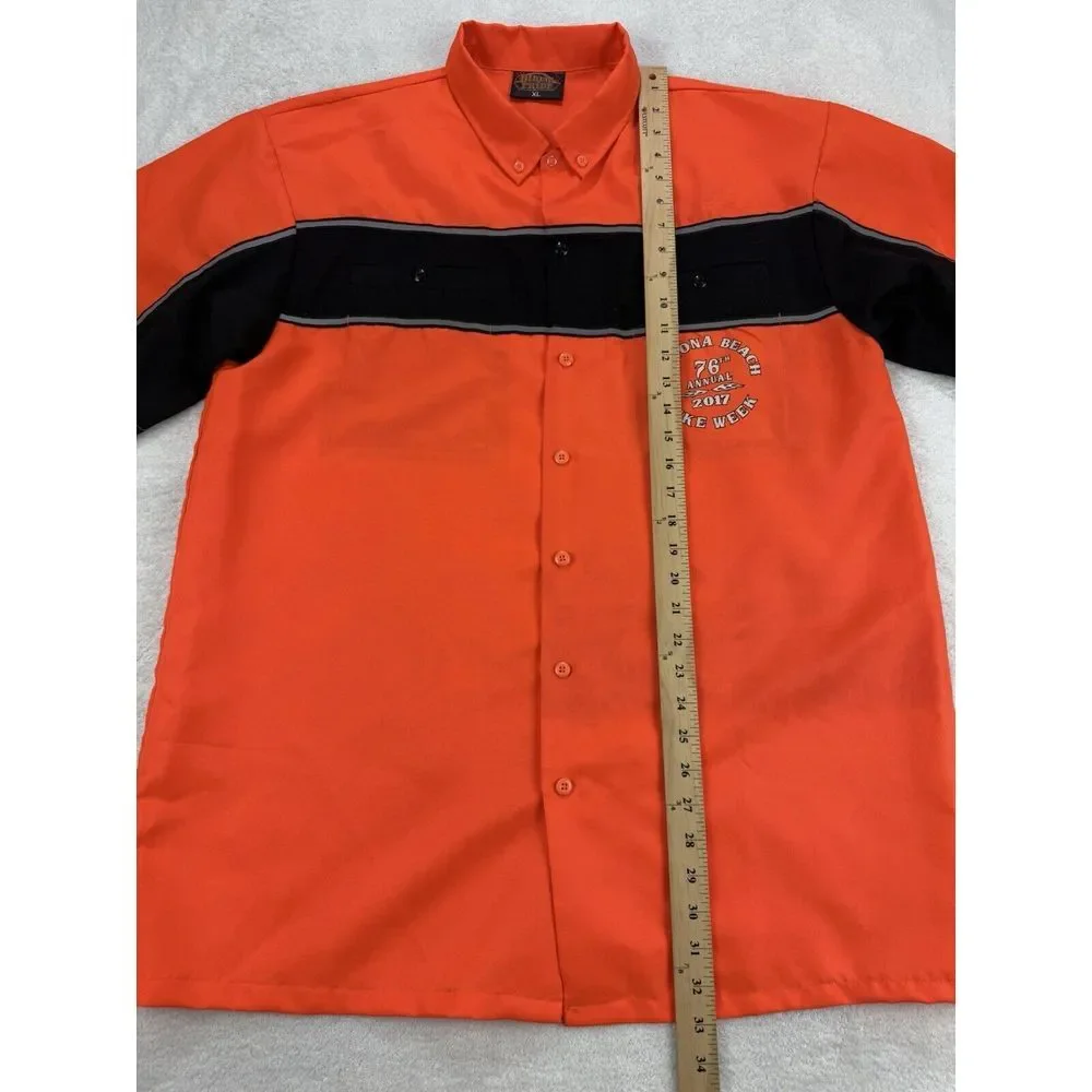 Biker's Pride Daytona Beach 76th Annual Bike Week 2017 Men XL Orange Black Shirt